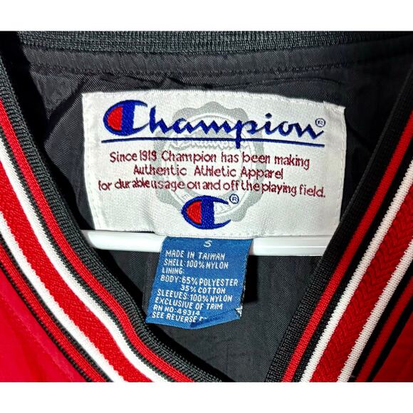 Vtg USMC Bulldog Embroidered Marine Corps Champion Red Pullover Windbreaker Sz S - Picture 5 of 10
